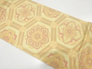 アンティーク　花亀甲模様織り出し袋帯（材料）